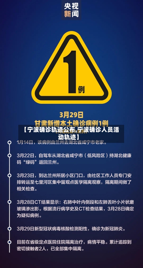 【宁波确诊轨迹公布,宁波确诊人员活动轨迹】