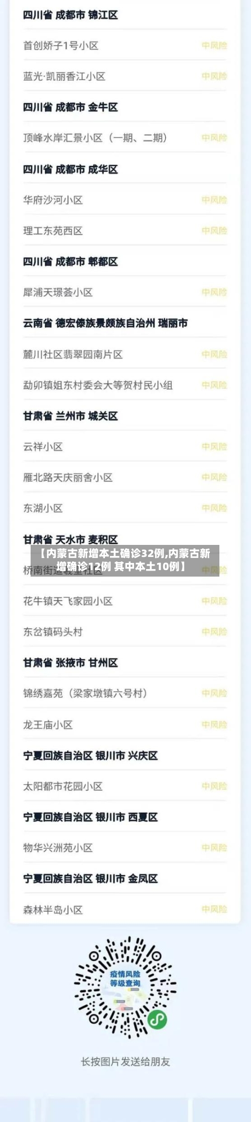 【内蒙古新增本土确诊32例,内蒙古新增确诊12例 其中本土10例】