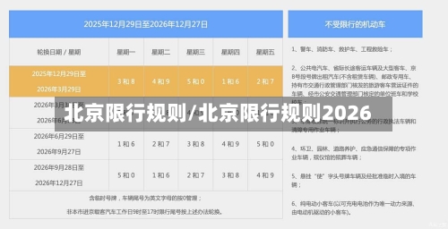 北京限行规则/北京限行规则2026-第2张图片