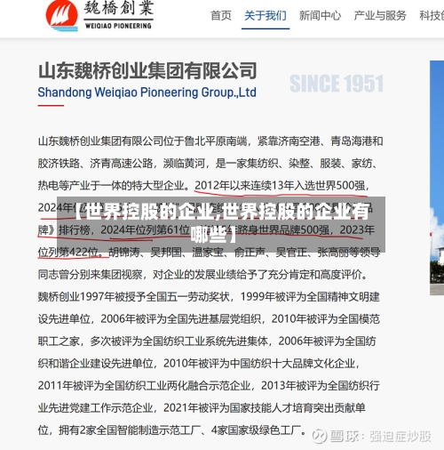 【世界控股的企业,世界控股的企业有哪些】-第2张图片