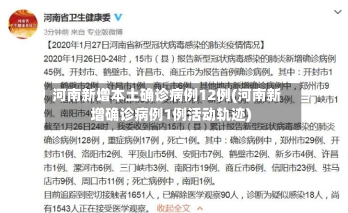 河南新增本土确诊病例12例(河南新增确诊病例1例活动轨迹)