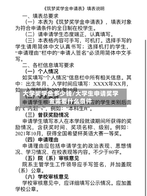 大学奖学金多少钱/大学生申请奖学金需要什么条件-第2张图片