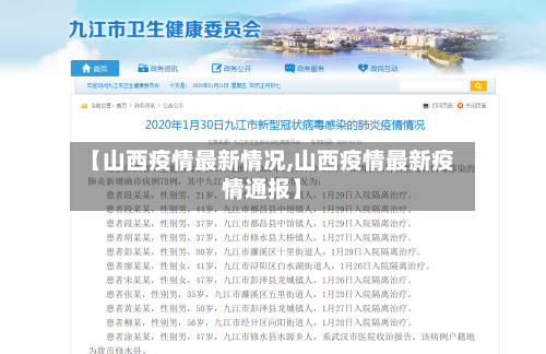 【山西疫情最新情况,山西疫情最新疫情通报】
