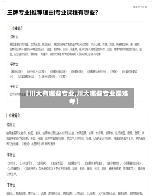 【川大有哪些专业,川大哪些专业最难考】-第2张图片