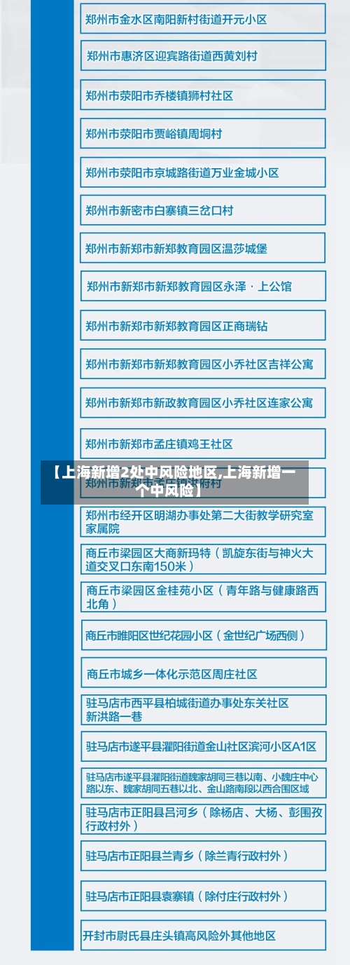 【上海新增2处中风险地区,上海新增一个中风险】